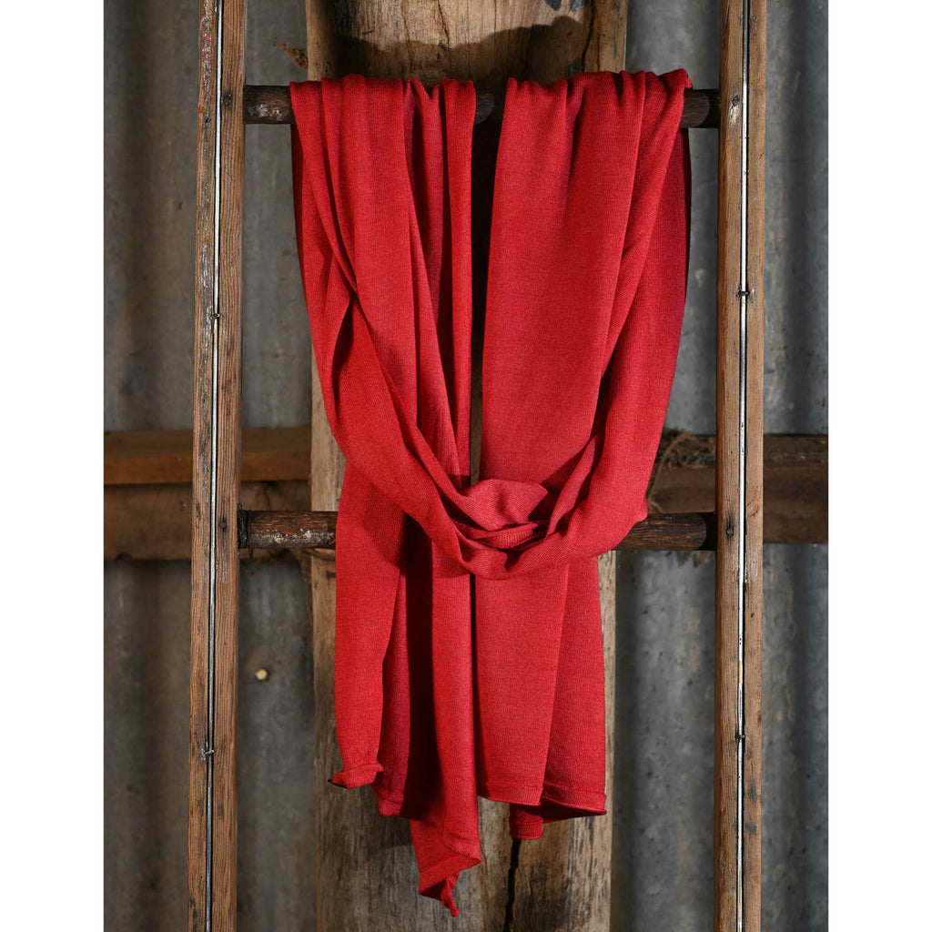 Scarlet red merino wool scarf - Love Merino