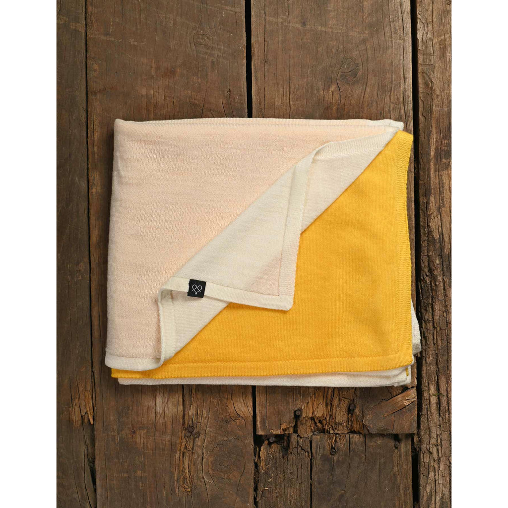 Sunshine/Natural Merino Wool Scarf - Ombre design