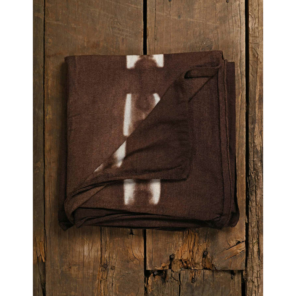 Chocolate Merino wool Scarf - Kangaroo Paw design