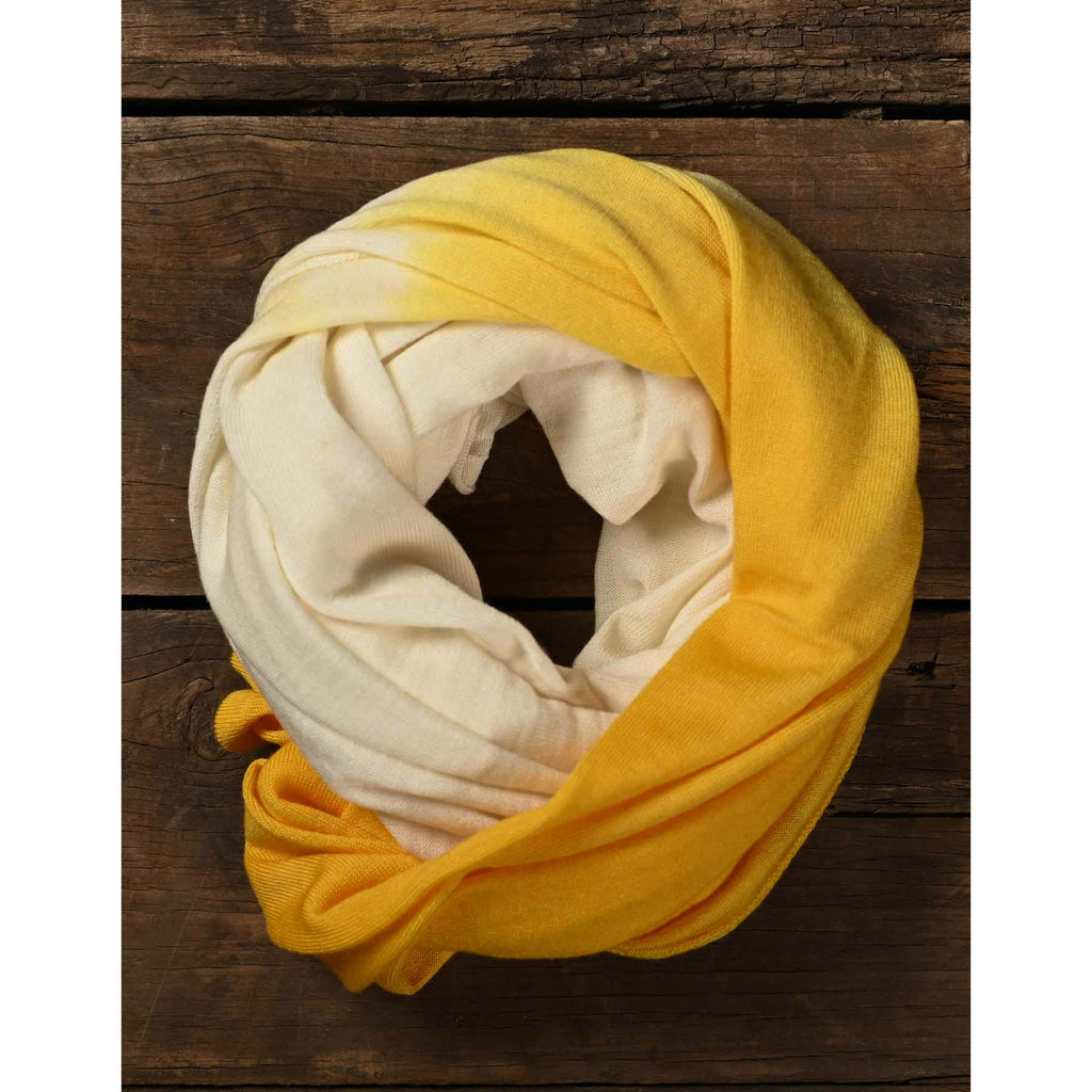 Sunshine/Natural Merino Wool Scarf - Ombre design