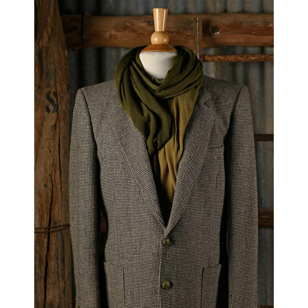 Soldier Green/Mustard Merino Wool Scarf - Ombre design