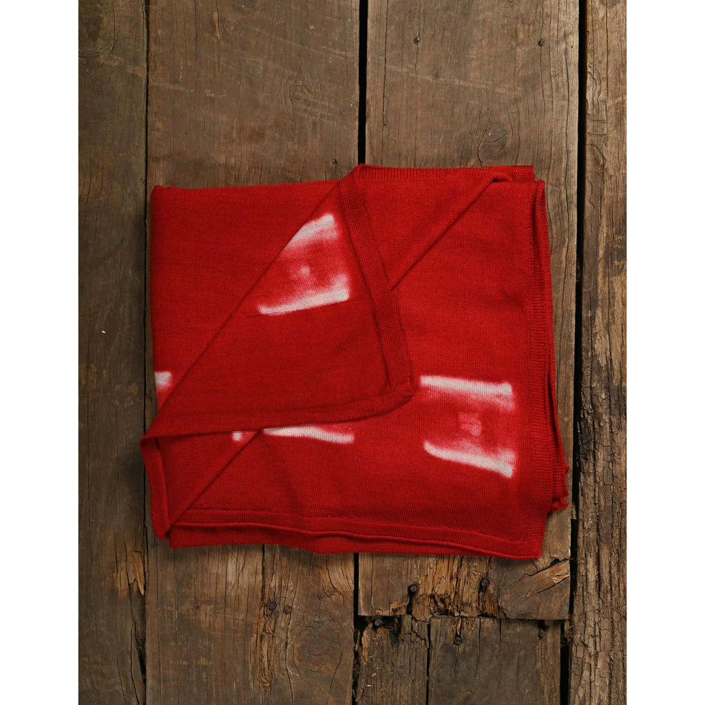 Australian Merino Wool Scarf Shibori Scarlet - Love Merino 