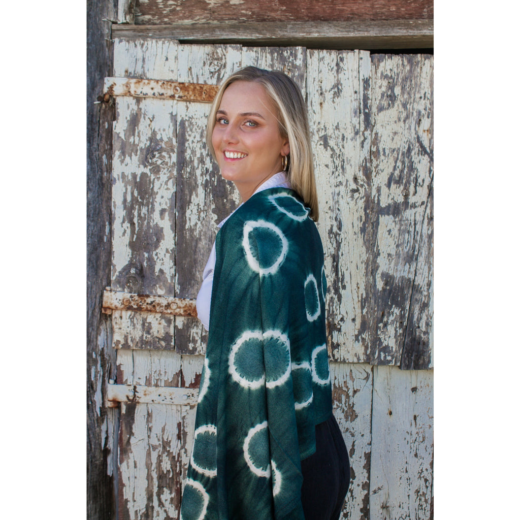 Forest Green River Pebbles Scarf
