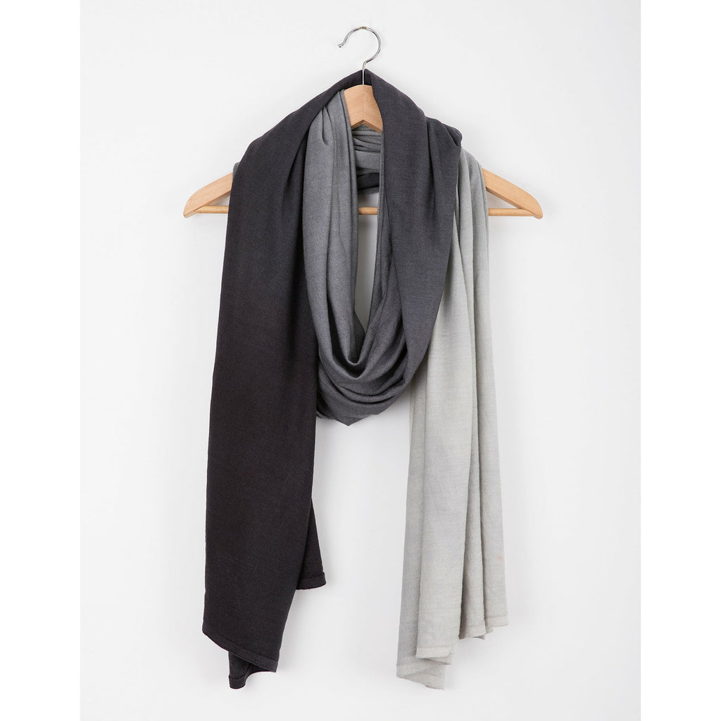Raven Black/ Stormy Grey Ombre Scarf