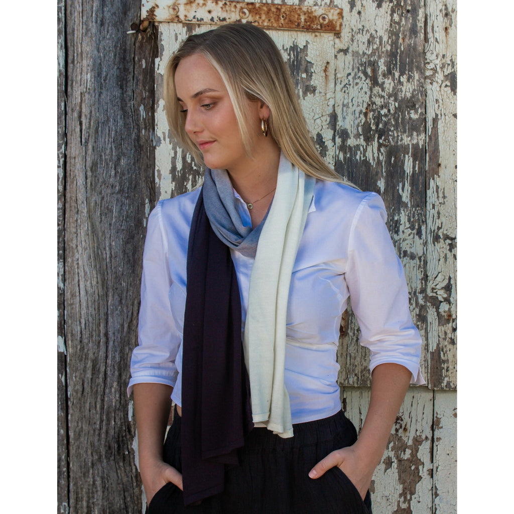 Raven Black/Natural Ombre Scarf